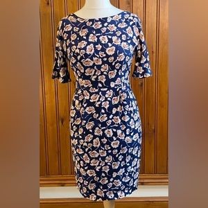 NWOT Boden Navy floral MIDI Dress 6R